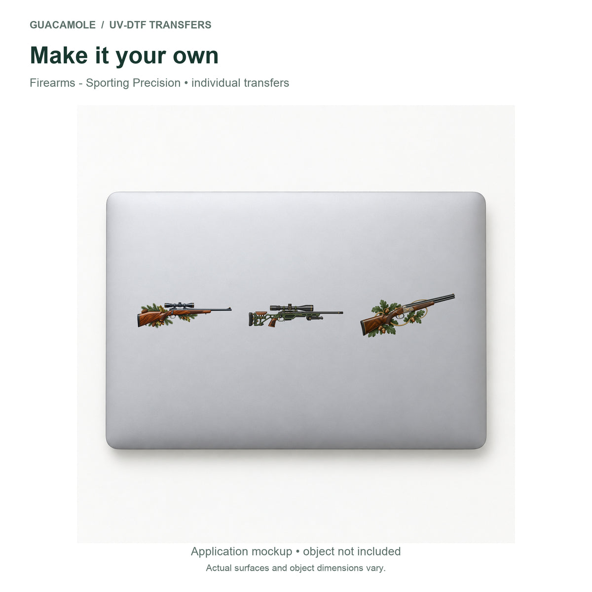 Firearms - Sporting Precision — Three designs on a laptop