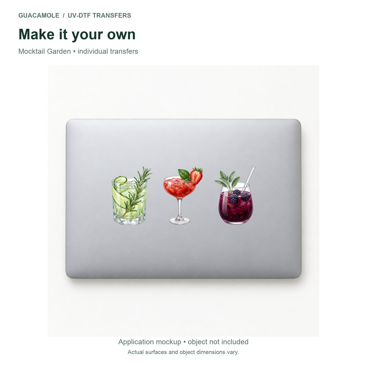 Mocktail Garden — Three designs on a laptop