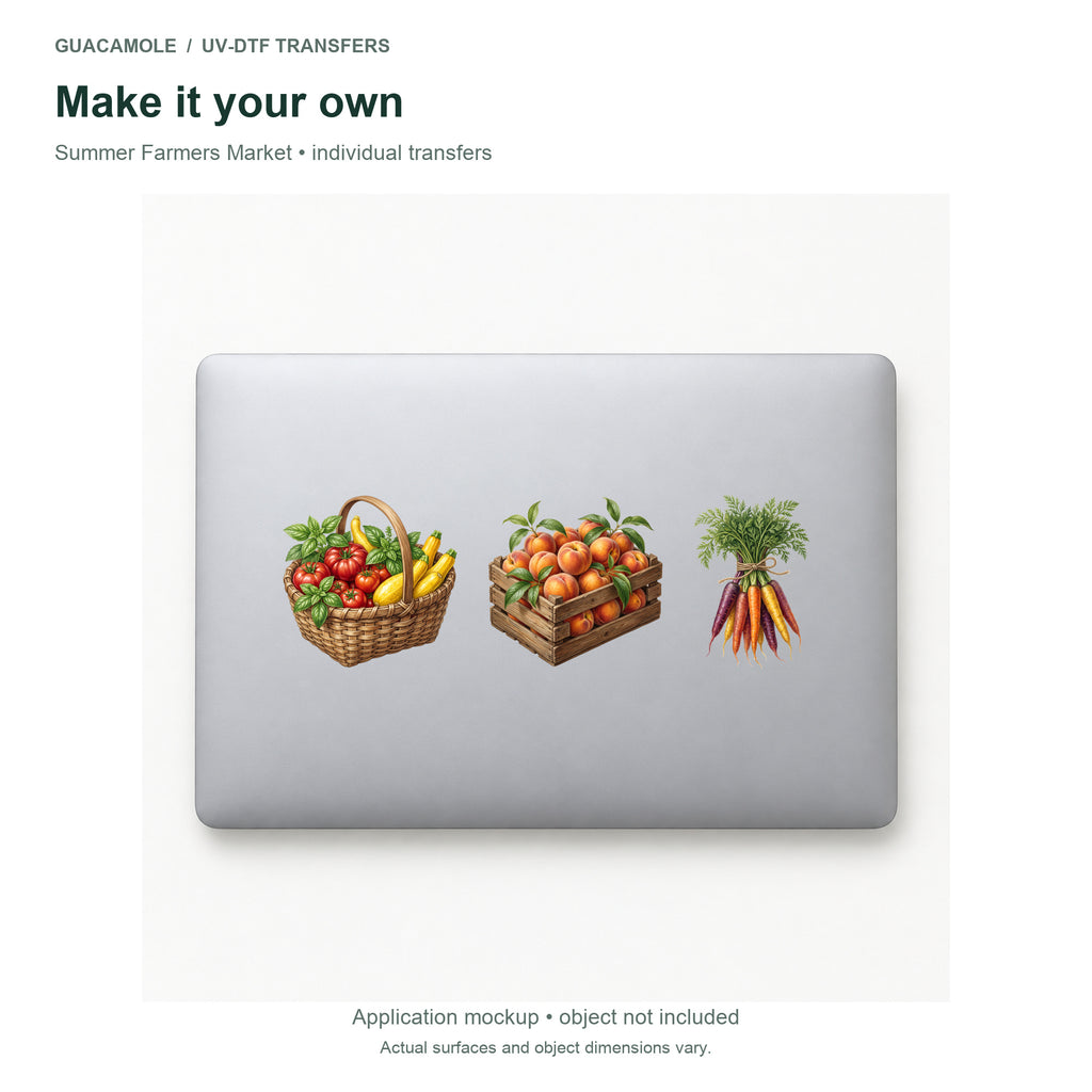 Summer Farmers Market — Three designs on a laptop