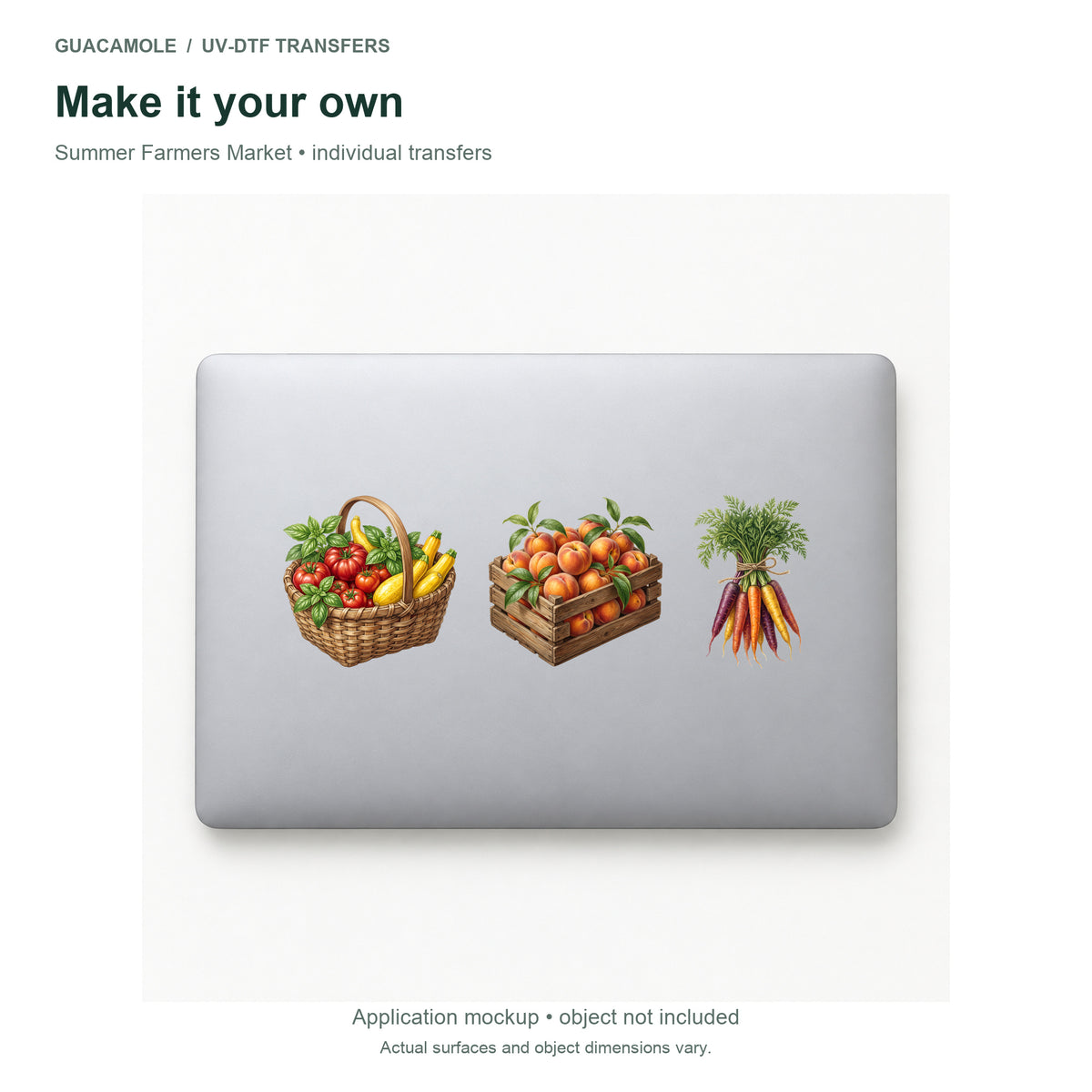Summer Farmers Market — Three designs on a laptop
