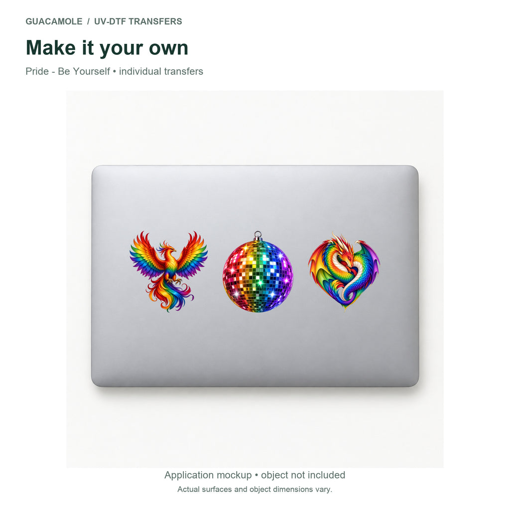 Pride - Be Yourself — Three designs on a laptop