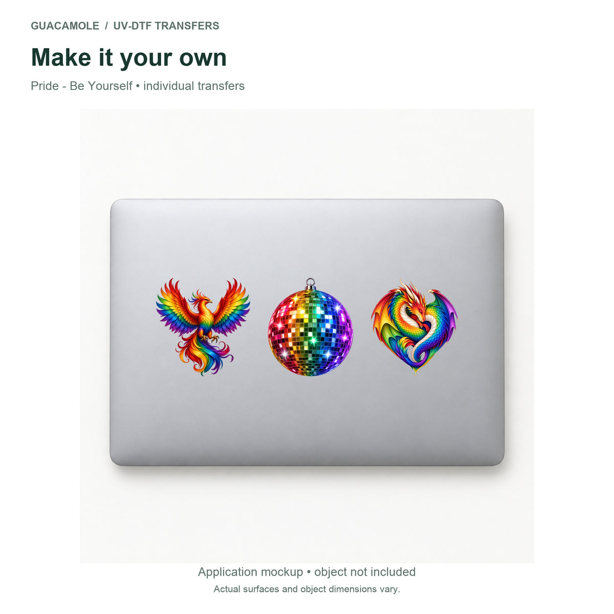 Pride - Be Yourself — Three designs on a laptop