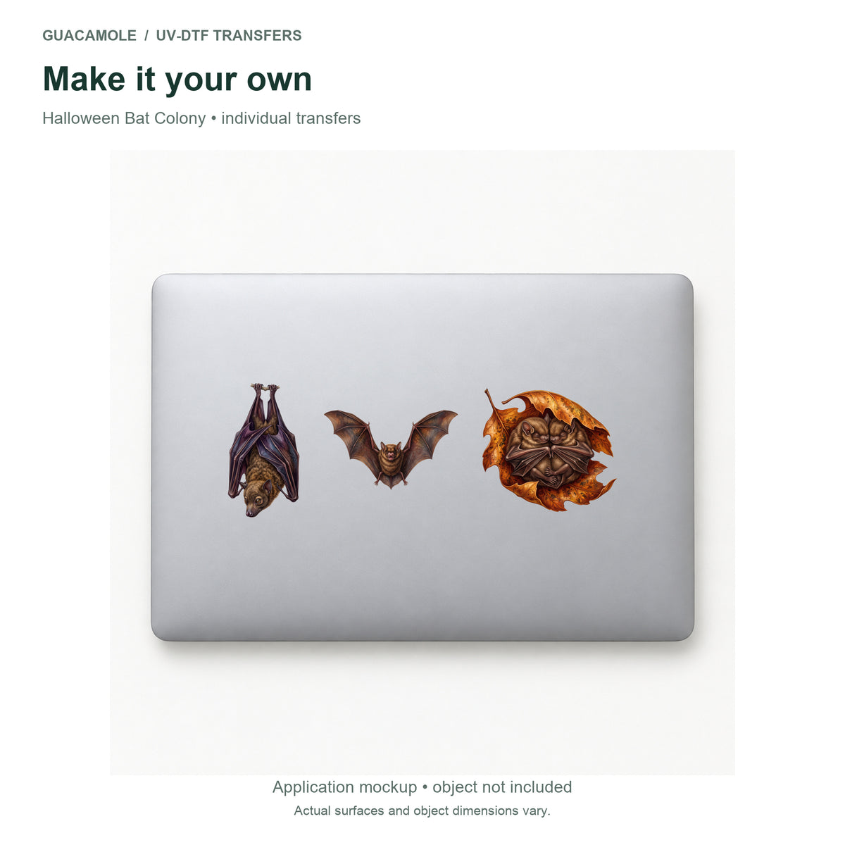 Halloween Bat Colony — Three designs on a laptop