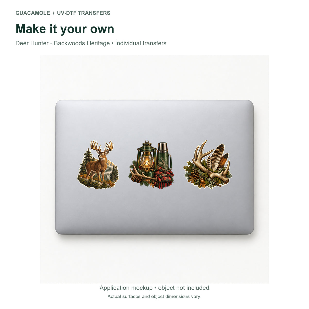 Deer Hunter - Backwoods Heritage — Three designs on a laptop