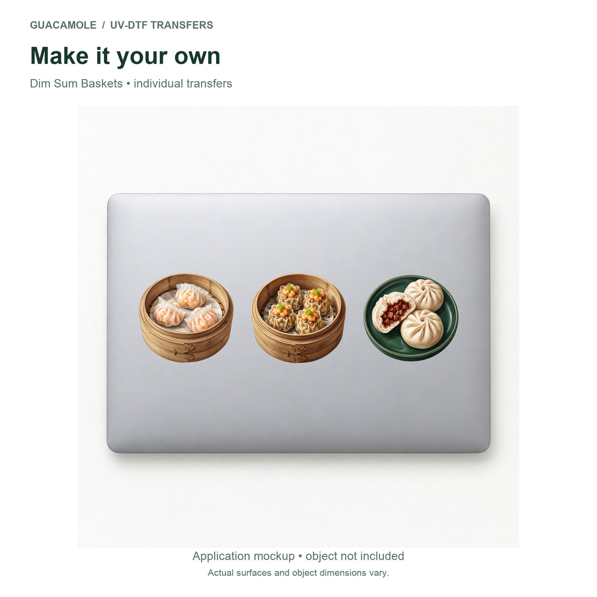 Dim Sum Baskets — Three designs on a laptop