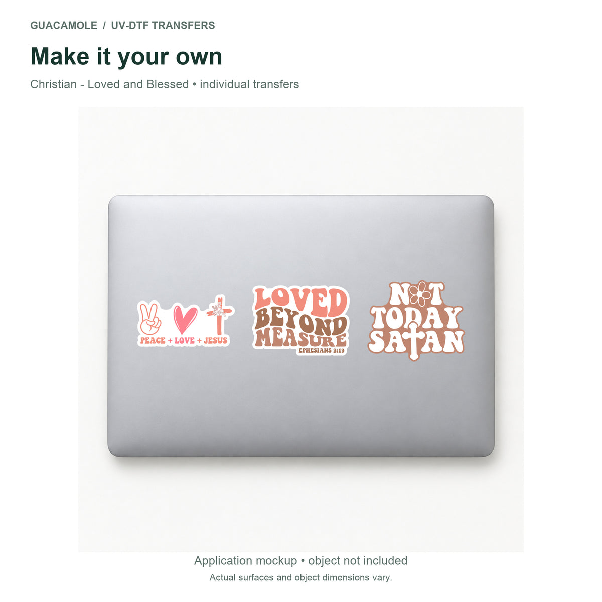 Christian - Loved and Blessed — Three designs on a laptop
