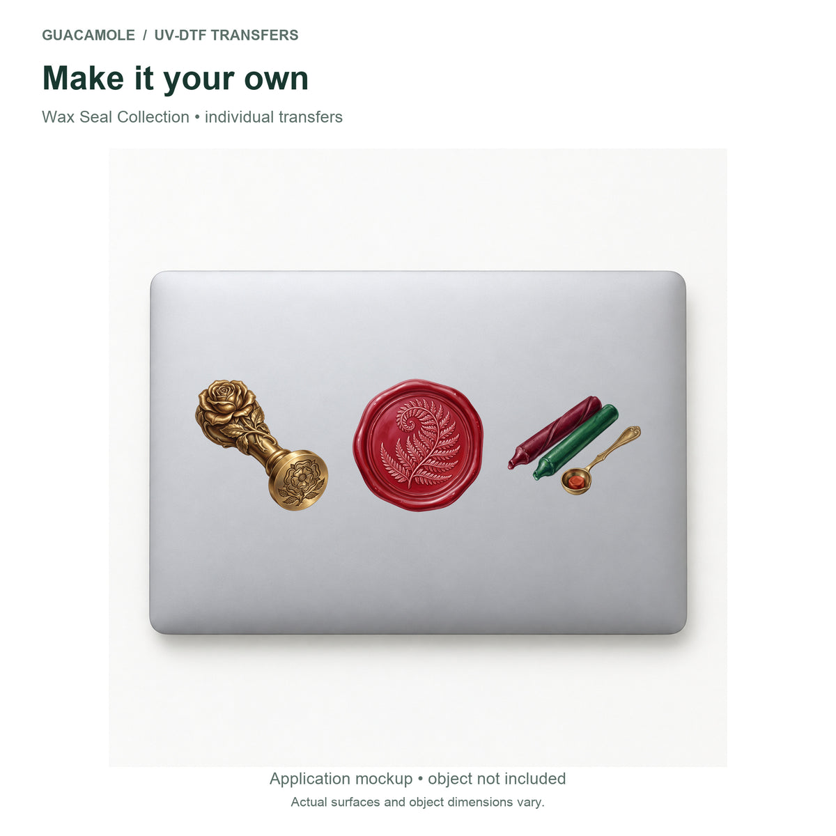 Wax Seal Collection — Three designs on a laptop