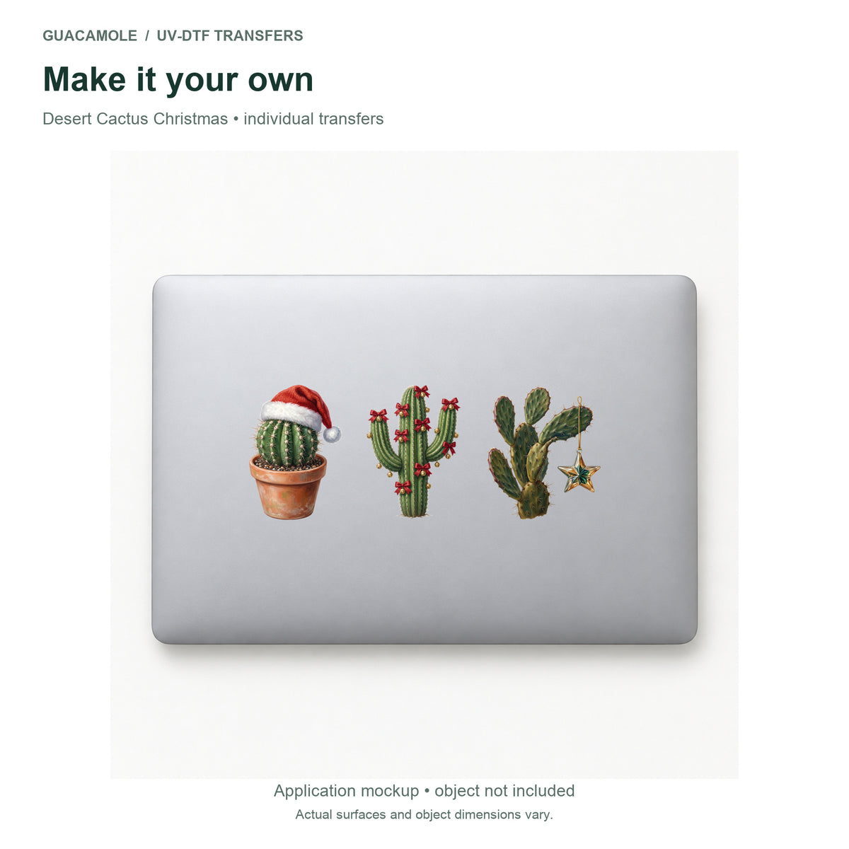 Desert Cactus Christmas — Three designs on a laptop