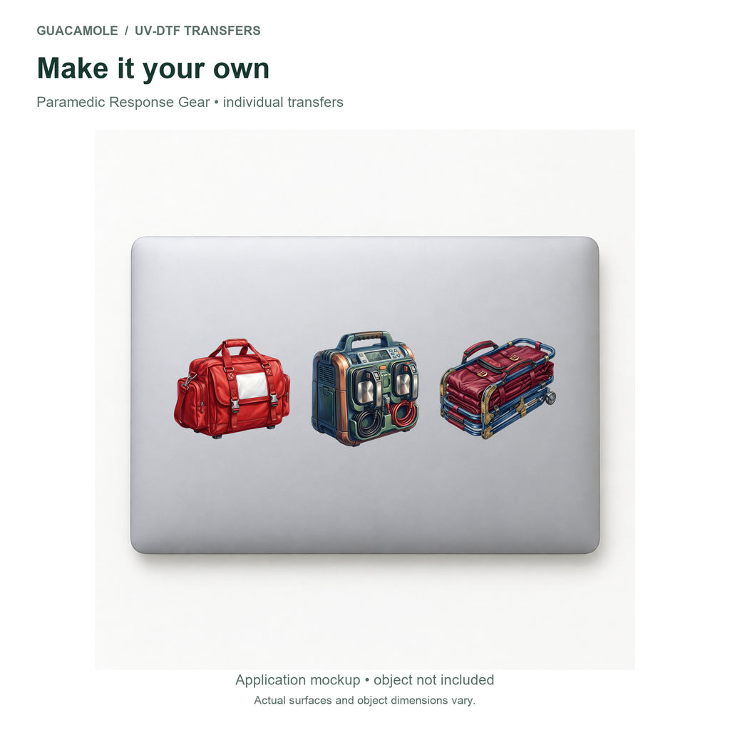 Paramedic Response Gear — Three designs on a laptop