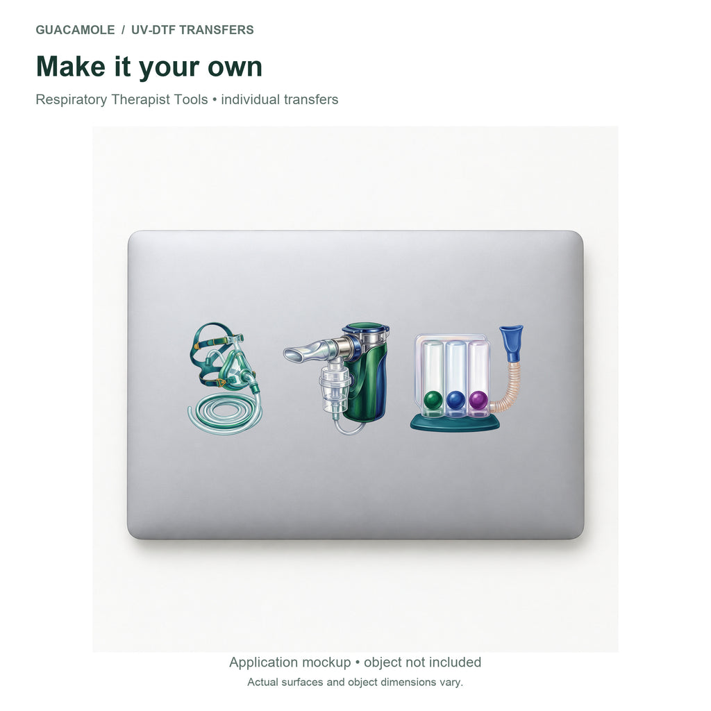 Respiratory Therapist Tools — Three designs on a laptop