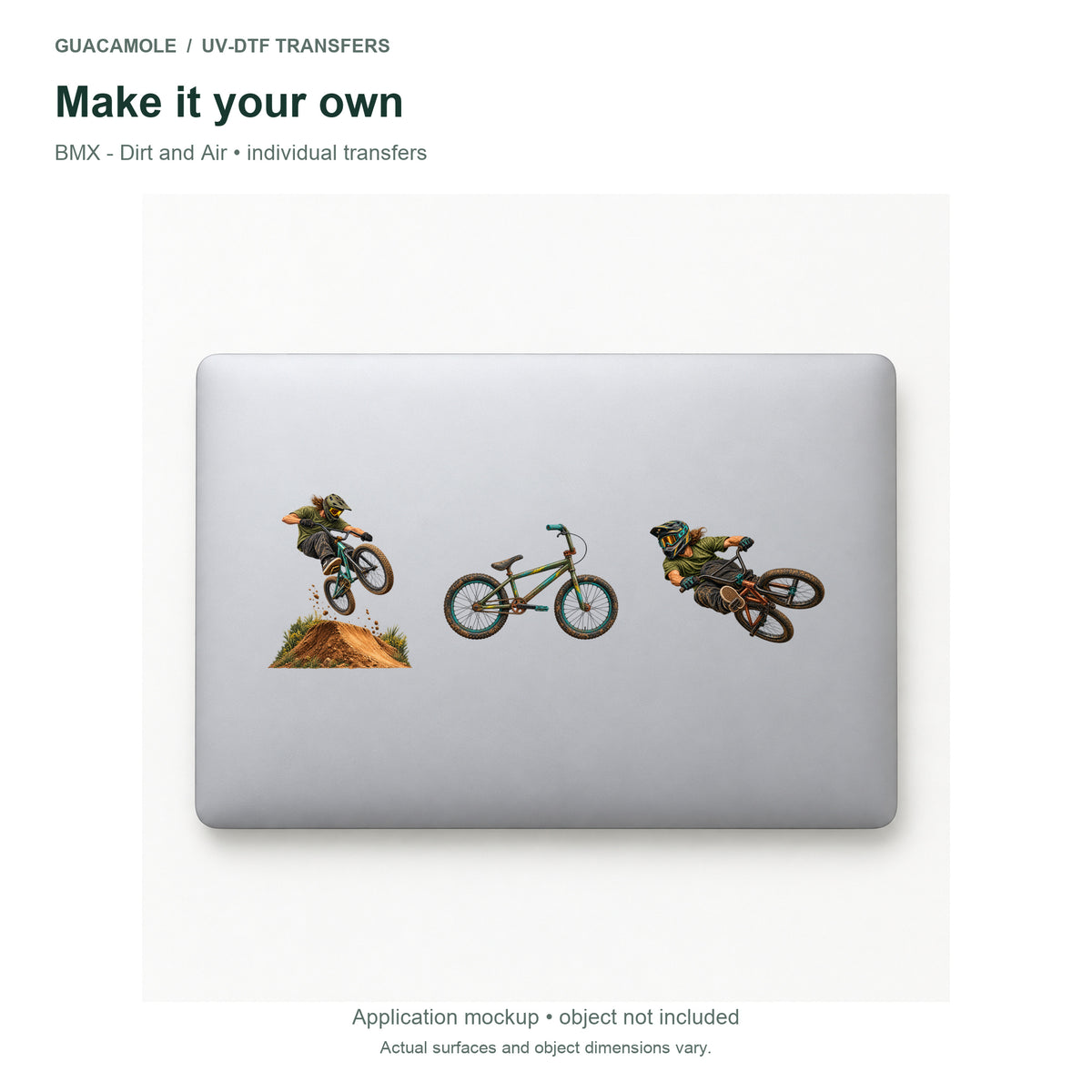 BMX - Dirt and Air — Three designs on a laptop