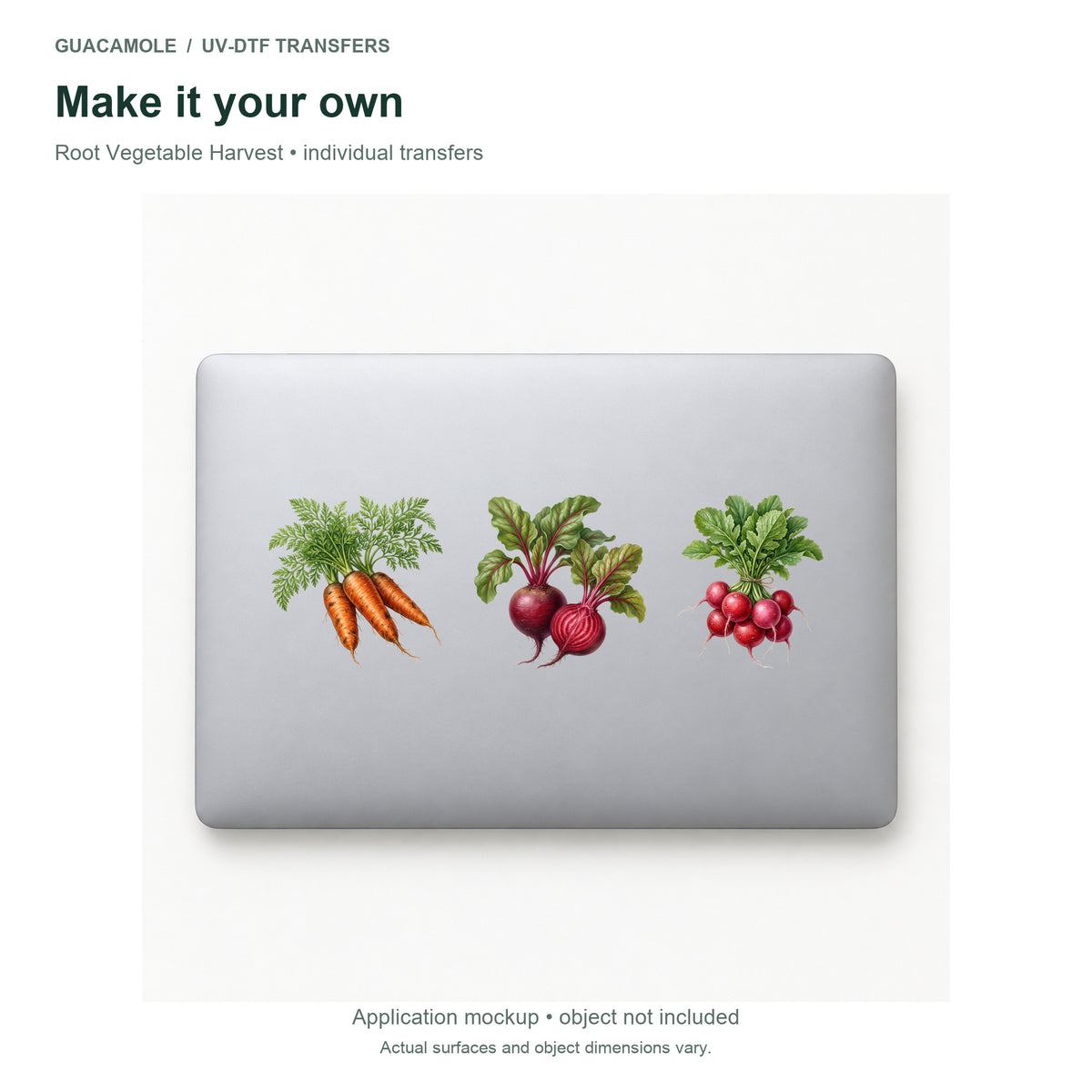 Root Vegetable Harvest — Three designs on a laptop