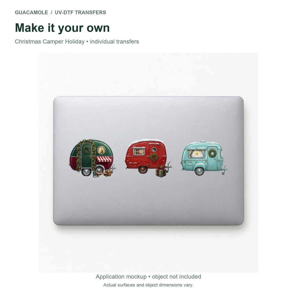 Christmas Camper Holiday — Three designs on a laptop