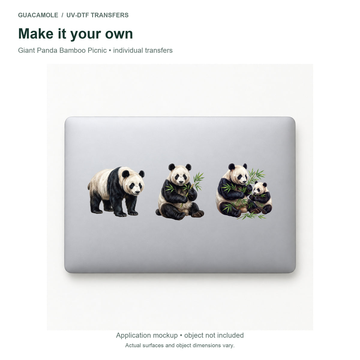 Giant Panda Bamboo Picnic — Three designs on a laptop