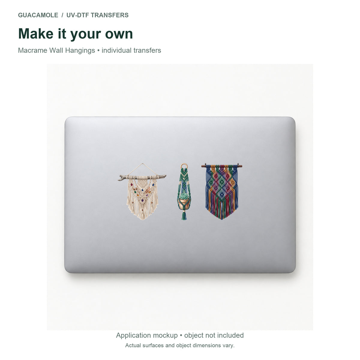Macrame Wall Hangings — Three designs on a laptop