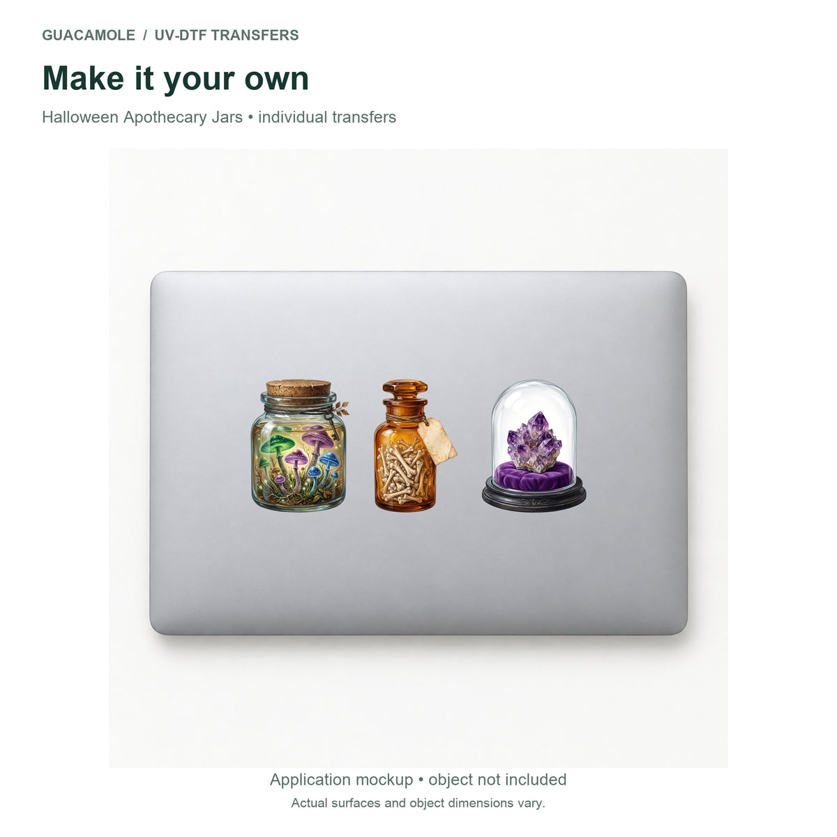 Halloween Apothecary Jars — Three designs on a laptop