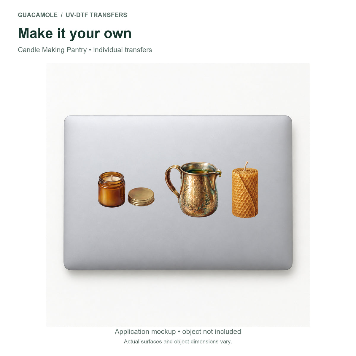 Candle Making Pantry — Three designs on a laptop