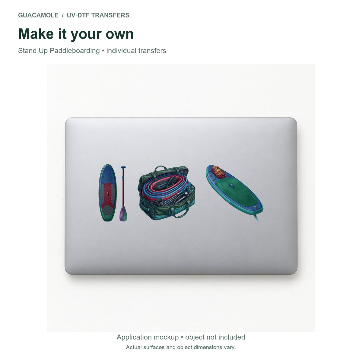 Stand Up Paddleboarding — Three designs on a laptop