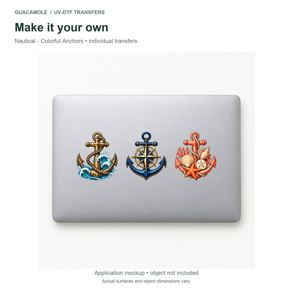 Nautical - Colorful Anchors — Three designs on a laptop