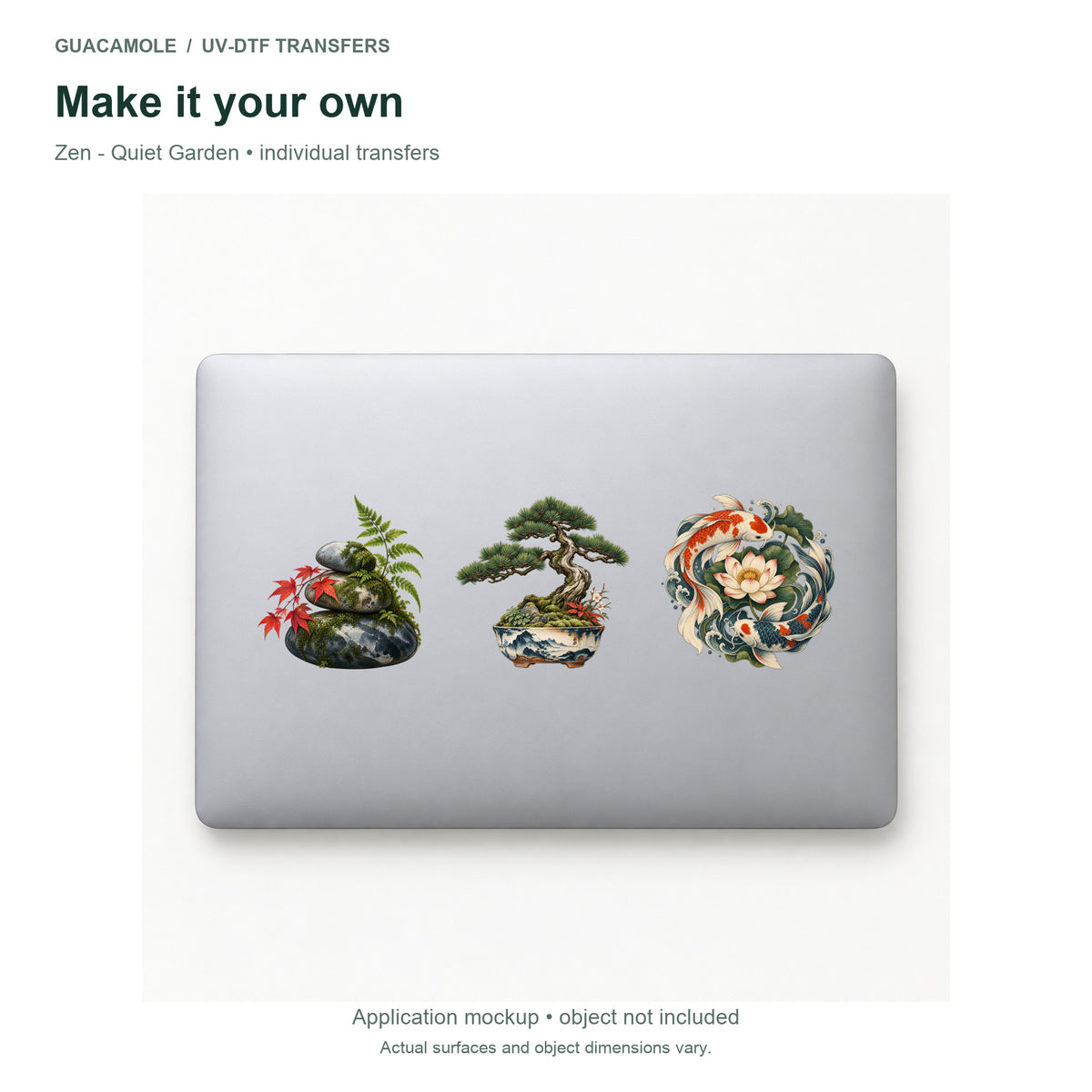 Zen - Quiet Garden — Three designs on a laptop