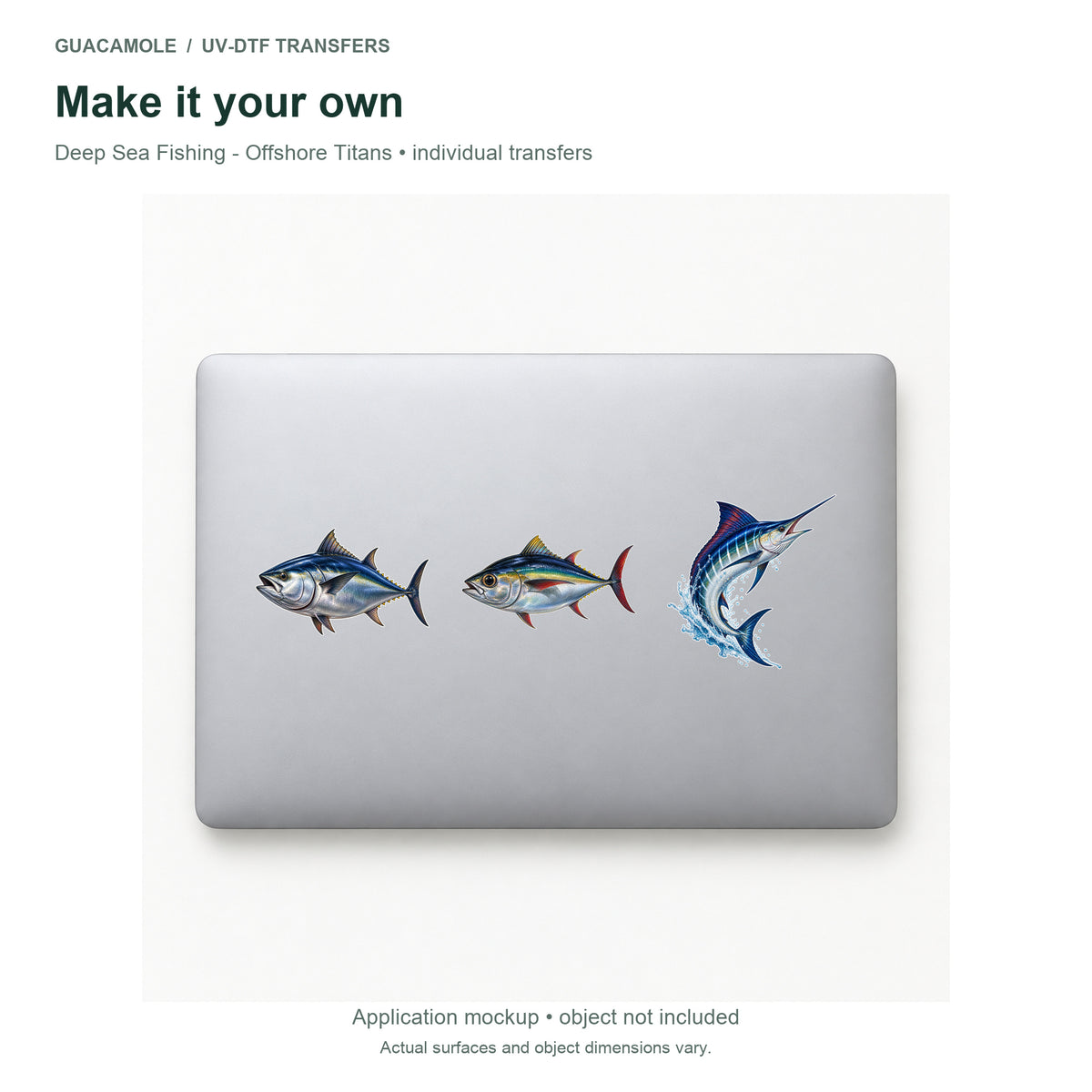 Deep Sea Fishing - Offshore Titans — Three designs on a laptop