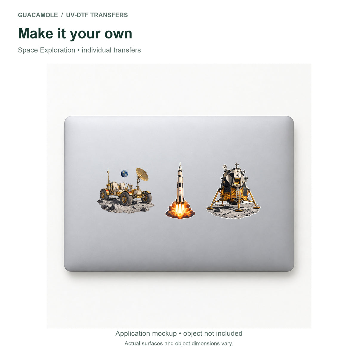 Space Exploration — Three designs on a laptop