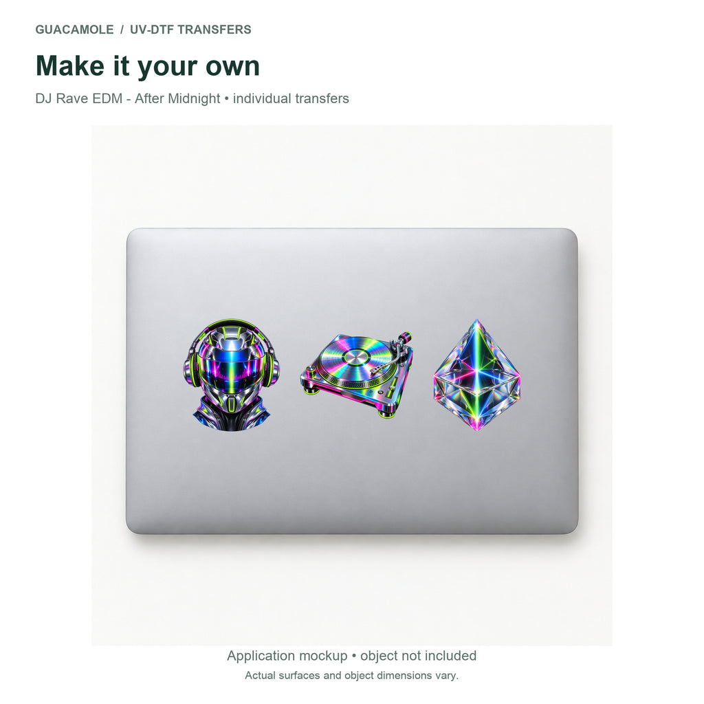 DJ Rave EDM - After Midnight — Three designs on a laptop