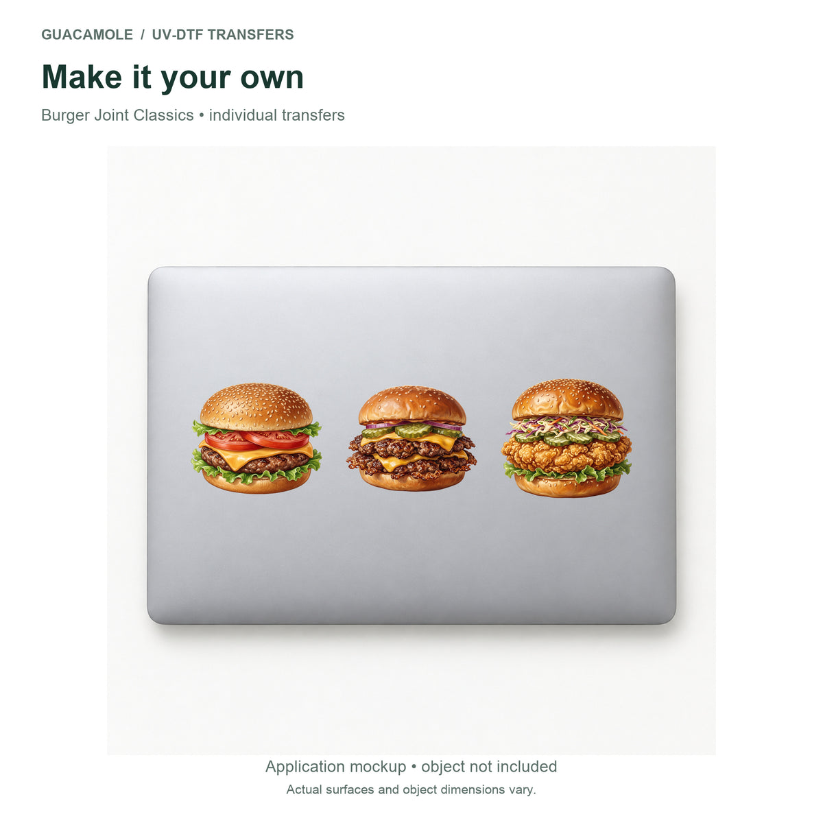 Burger Joint Classics — Three designs on a laptop