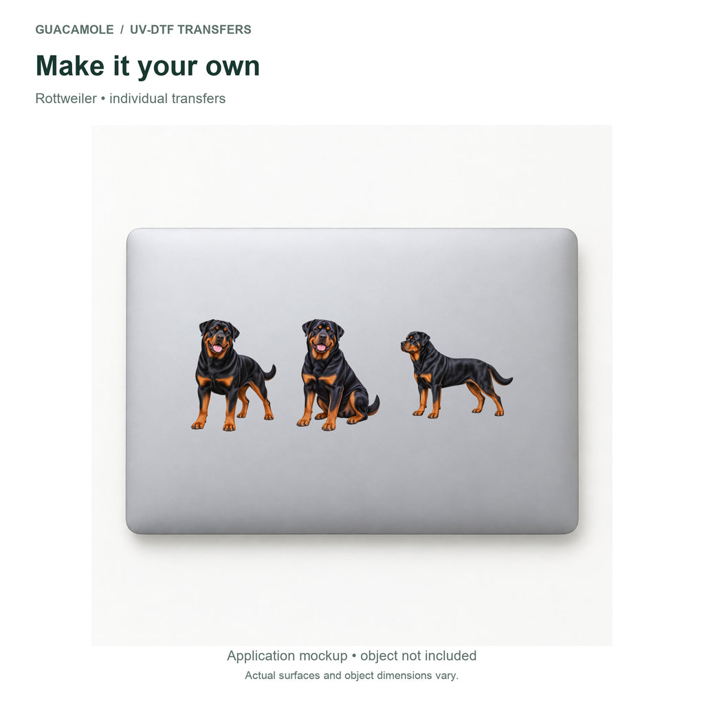 Rottweiler — Three designs on a laptop