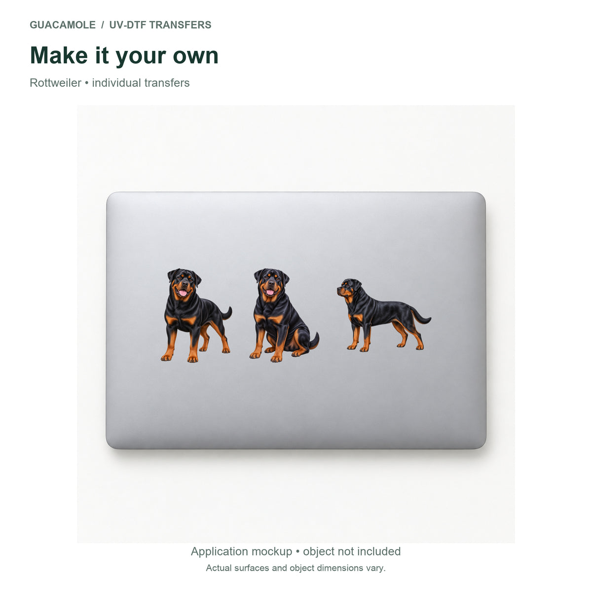 Rottweiler — Three designs on a laptop