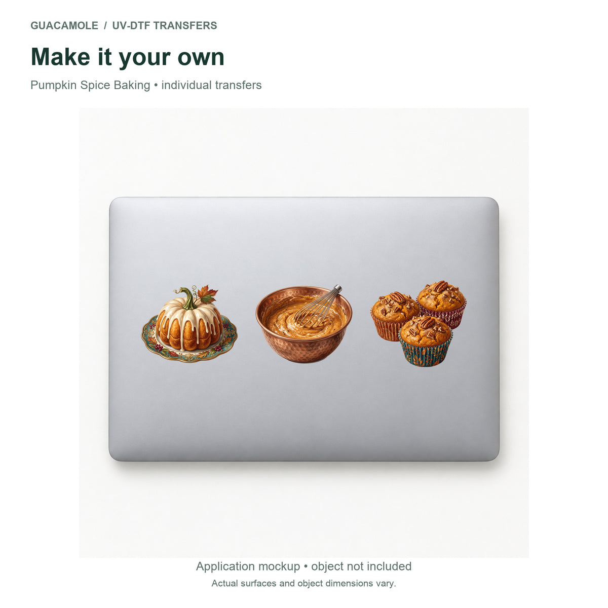 Pumpkin Spice Baking — Three designs on a laptop