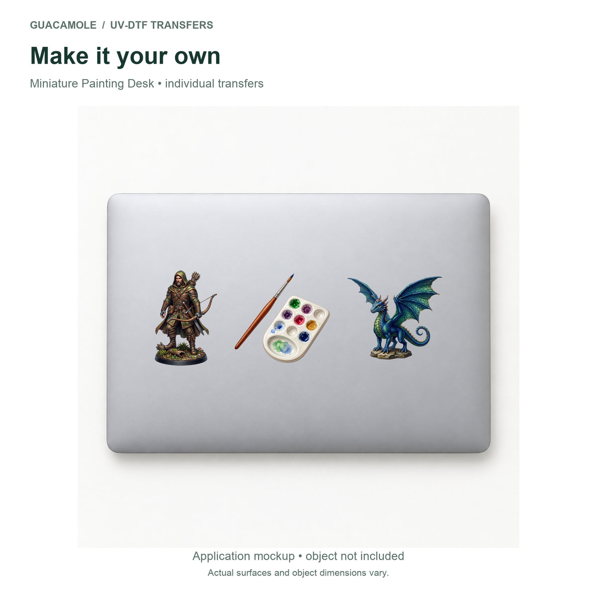 Miniature Painting Desk — Three designs on a laptop