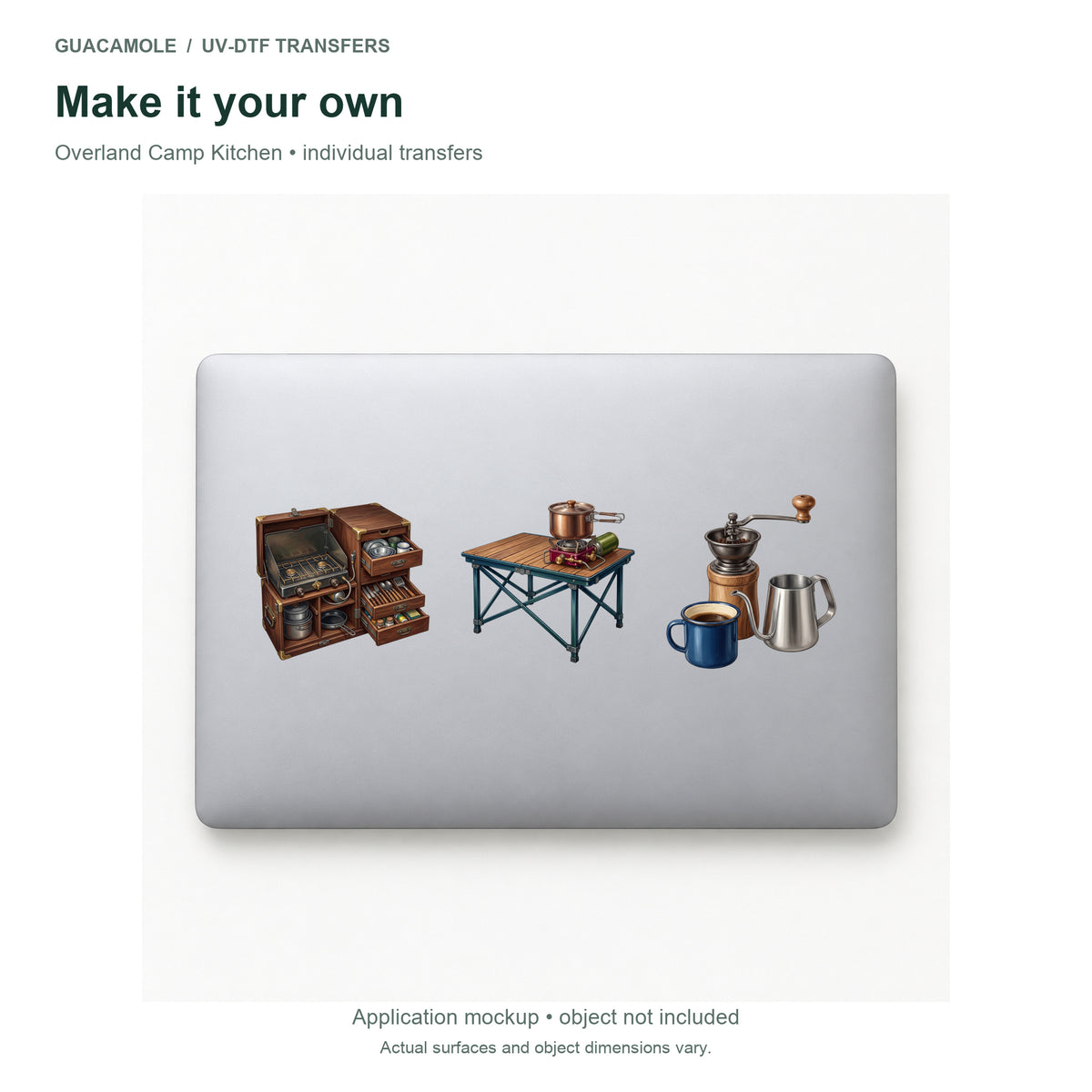 Overland Camp Kitchen — Three designs on a laptop