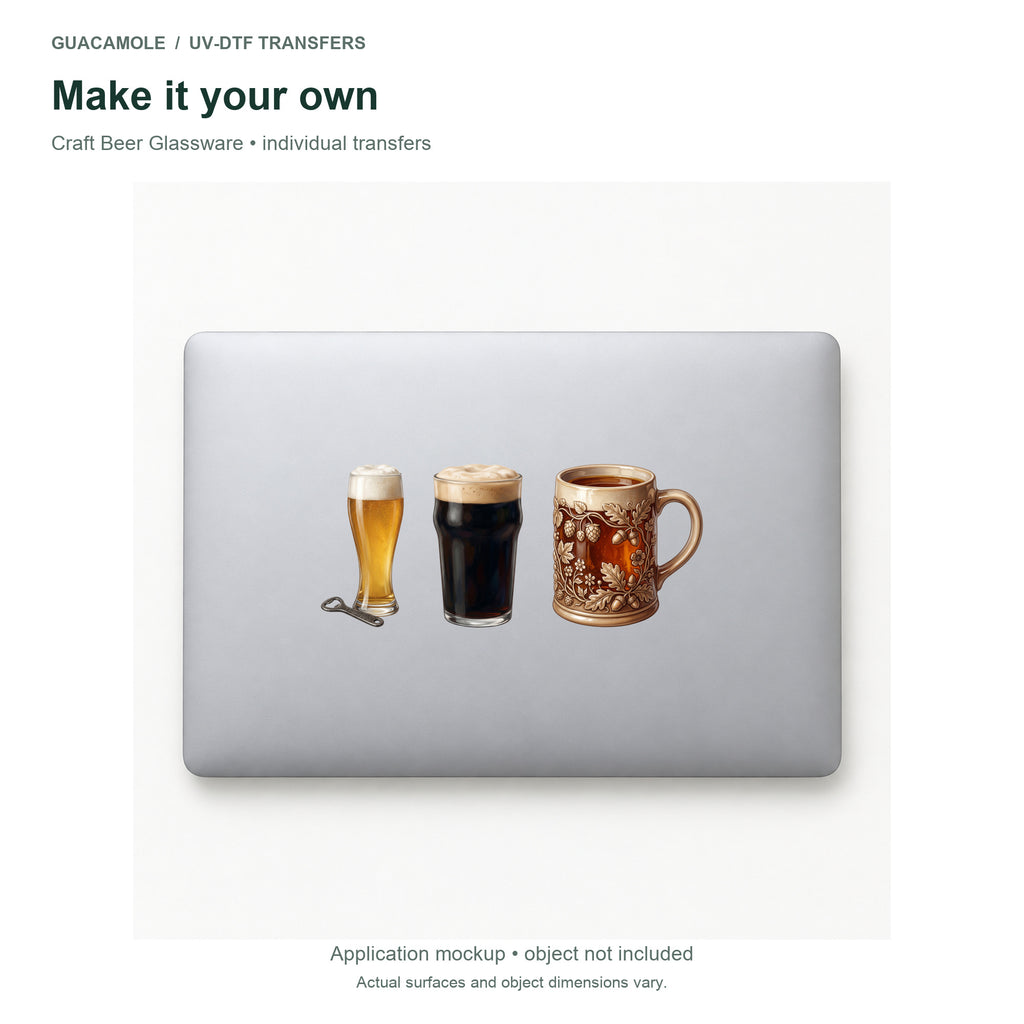 Craft Beer Glassware — Three designs on a laptop