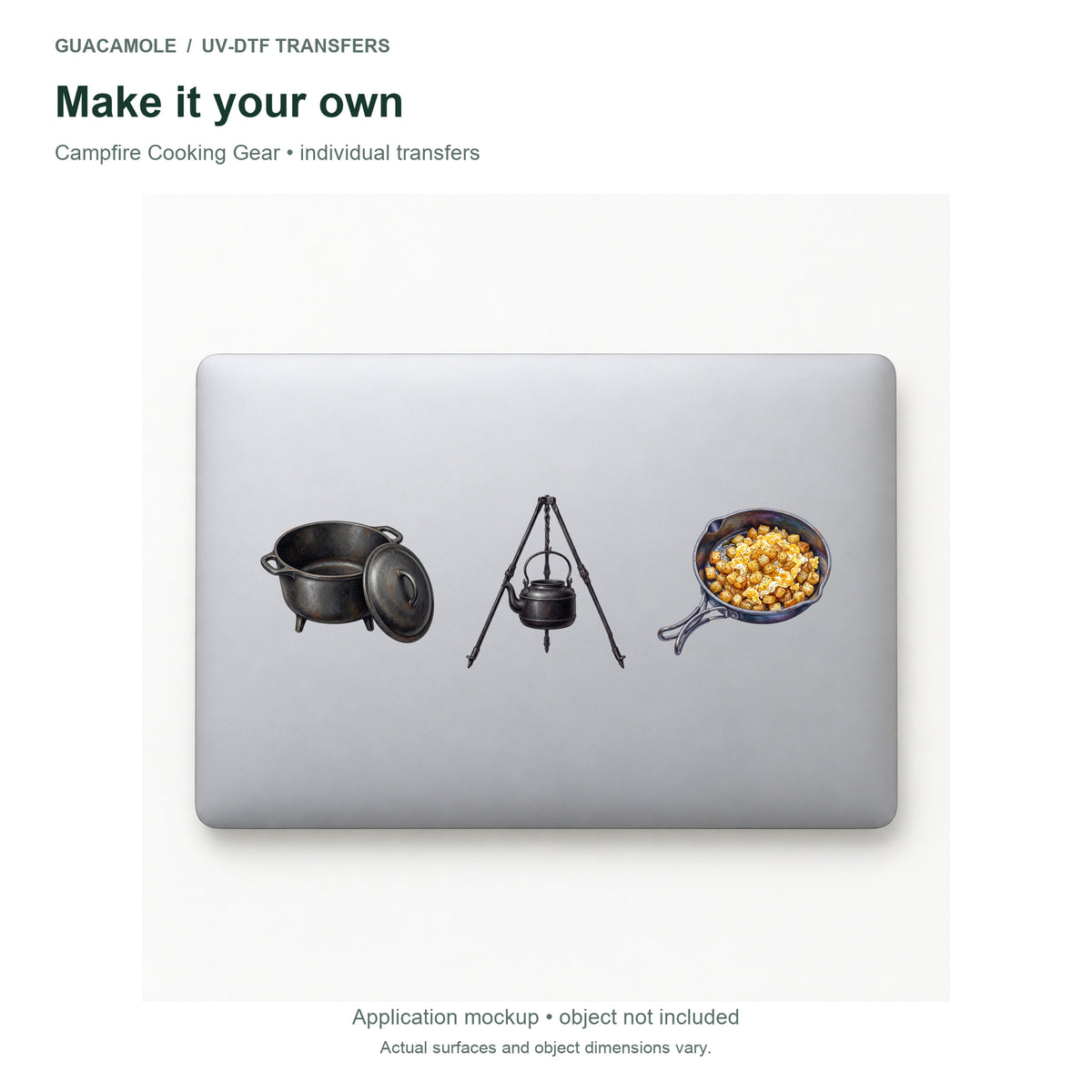 Campfire Cooking Gear — Three designs on a laptop