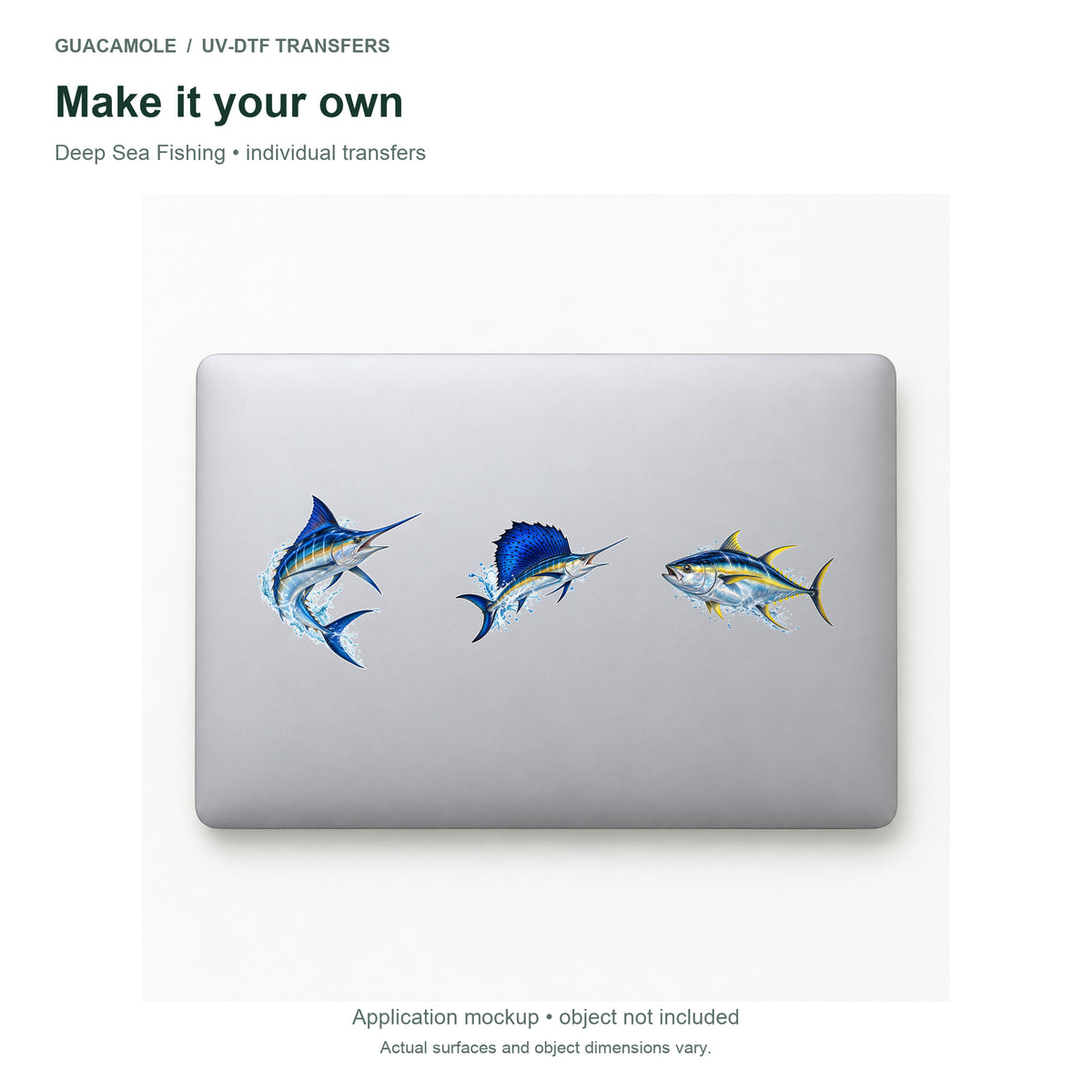 Deep Sea Fishing — Three designs on a laptop