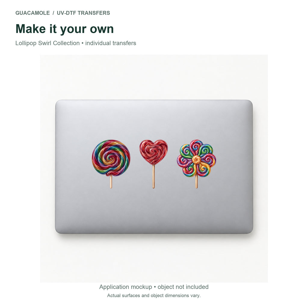 Lollipop Swirl Collection — Three designs on a laptop