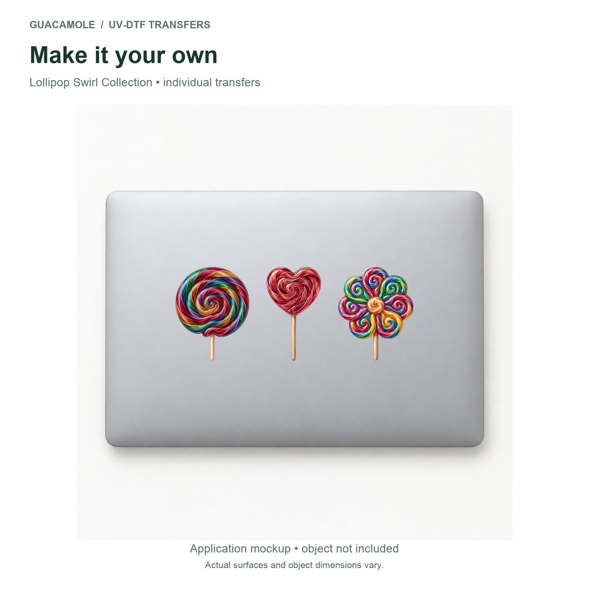 Lollipop Swirl Collection — Three designs on a laptop