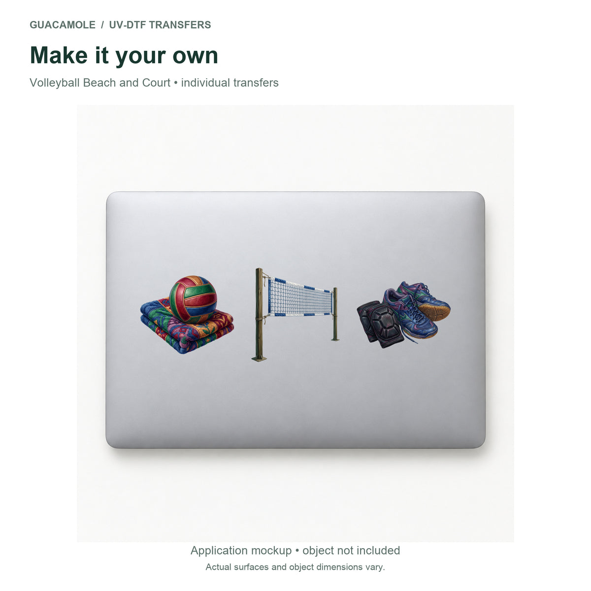 Volleyball Beach and Court — Three designs on a laptop