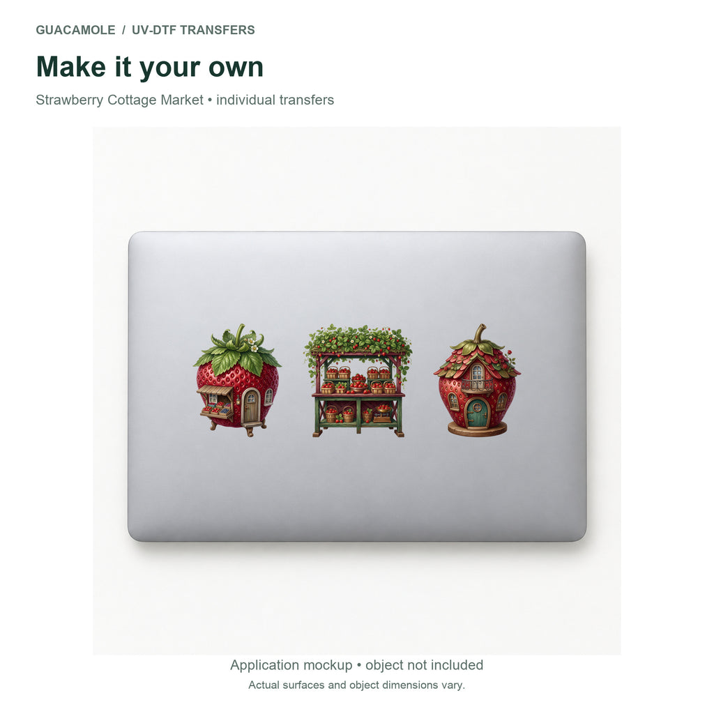 Strawberry Cottage Market — Three designs on a laptop