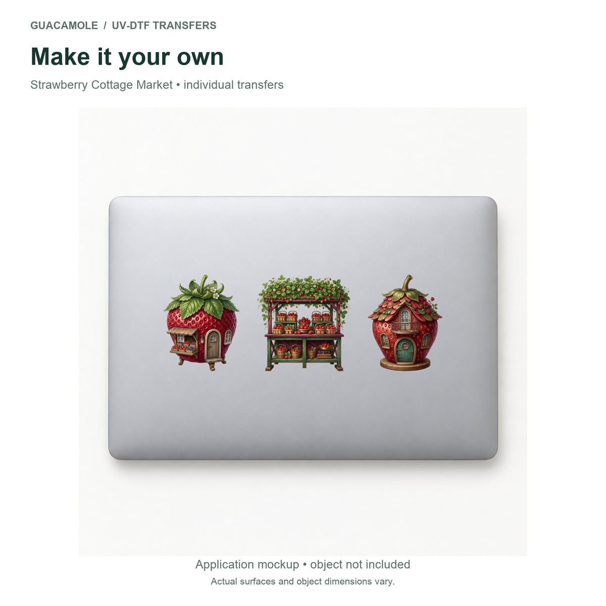 Strawberry Cottage Market — Three designs on a laptop