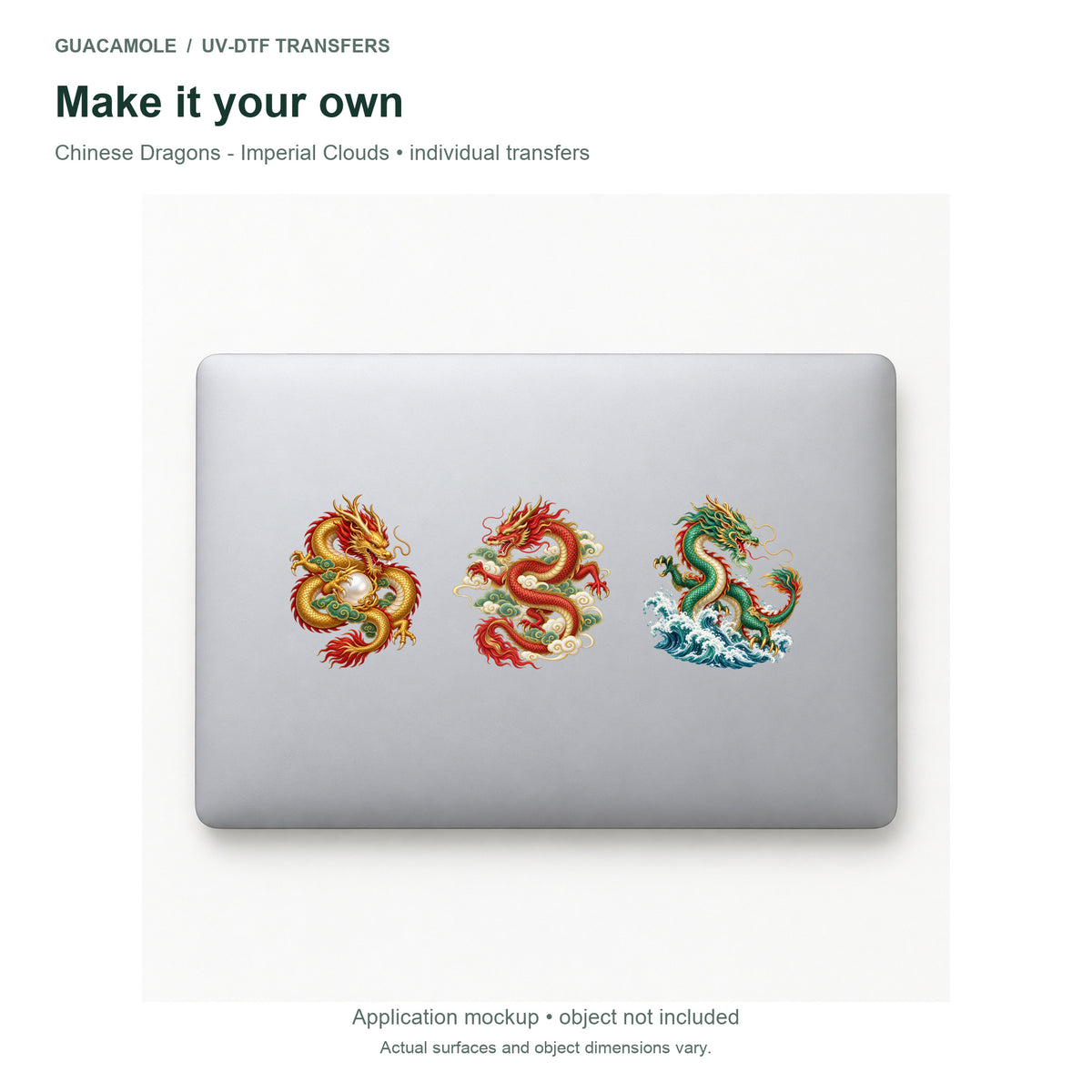 Chinese Dragons - Imperial Clouds — Three designs on a laptop