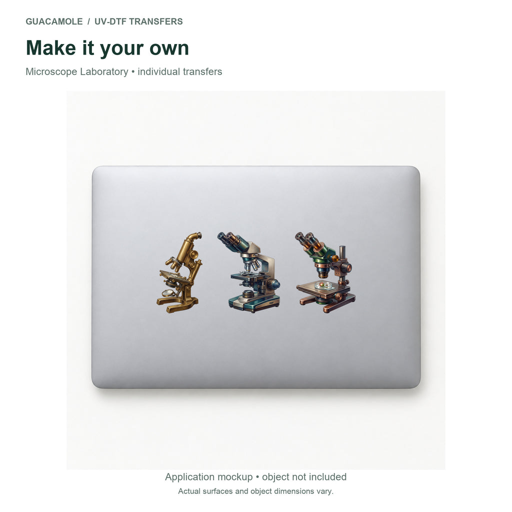 Microscope Laboratory — Three designs on a laptop