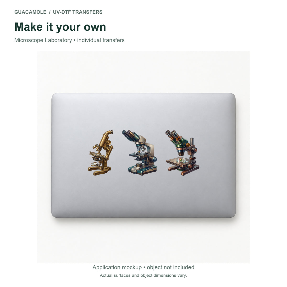 Microscope Laboratory — Three designs on a laptop