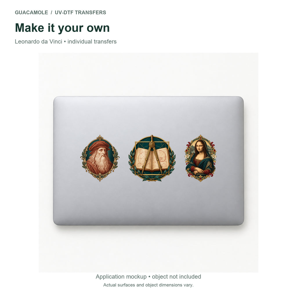 Leonardo da Vinci — Three designs on a laptop
