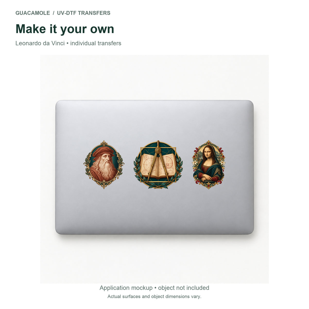 Leonardo da Vinci — Three designs on a laptop