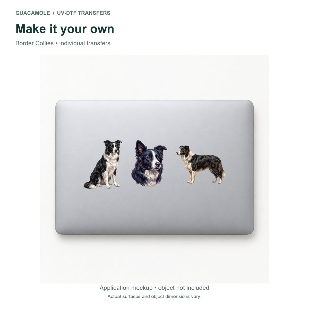 Border Collies — Three designs on a laptop