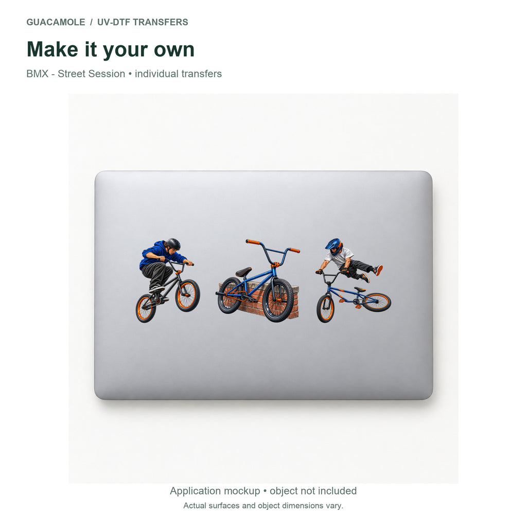 BMX - Street Session — Three designs on a laptop