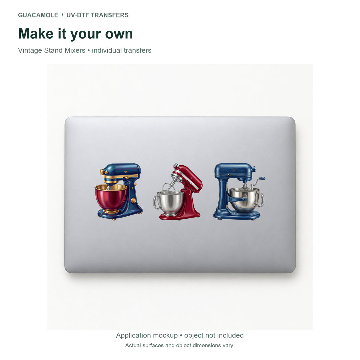 Vintage Stand Mixers — Three designs on a laptop