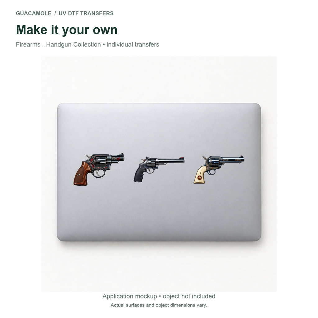 Firearms - Handgun Collection — Three designs on a laptop